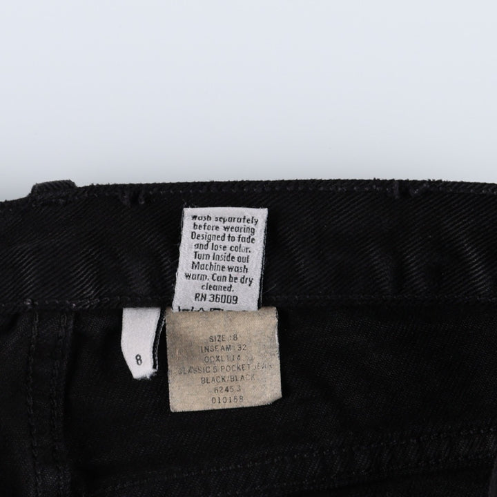 Calvin Klein black denim straight leg jeans, women's size L (equivalent to W28). cotton black type Vintage Second Hand