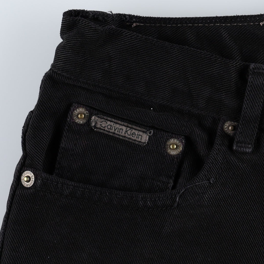 Calvin Klein black denim straight leg jeans, women's size L (equivalent to W28). cotton black type Vintage Second Hand