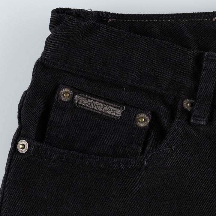 Calvin Klein black denim straight leg jeans, women's size L (equivalent to W28). cotton black type Vintage Second Hand