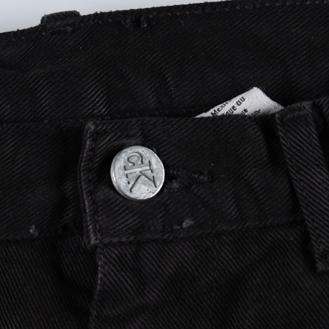Calvin Klein black denim straight leg jeans, women's size L (equivalent to W28). cotton black type Vintage Second Hand
