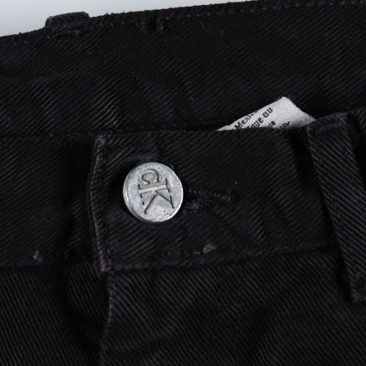 Calvin Klein black denim straight leg jeans, women's size L (equivalent to W28). cotton black type Vintage Second Hand