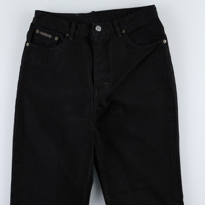Calvin Klein black denim straight leg jeans, women's size L (equivalent to W28). cotton black type Vintage Second Hand