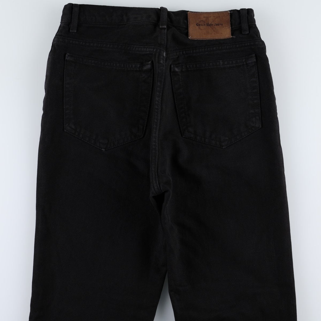 Calvin Klein black denim straight leg jeans, women's size L (equivalent to W28). cotton black type Vintage Second Hand