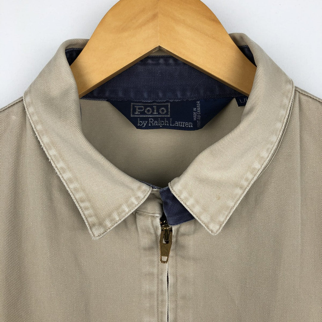 Ralph Lauren POLO by Ralph Lauren Swing Top Sports Jacket Made in Canada Men's L size cotton Beige type Vintage Second Hand