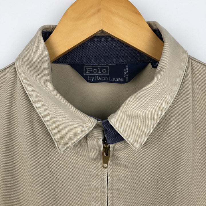 Ralph Lauren POLO by Ralph Lauren Swing Top Sports Jacket Made in Canada Men's L size cotton Beige type Vintage Second Hand