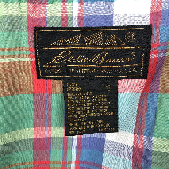 80s-90'S Eddie Bauer Harrington Jacket, Swing Top, Black Tag, Men's Size L (Equivalent), Vintage polyester white type Vintage Second Hand