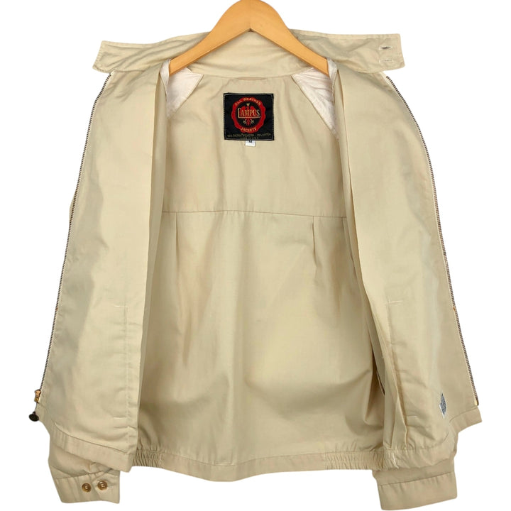 ~90'S Campus Harrington Jacket Swing Top, Made in USA, Men's Size M (Equivalent), Vintage Dacron Polyester Beige type Vintage Second Hand