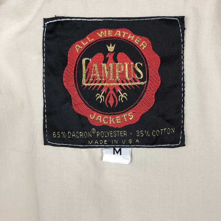 ~90'S Campus Harrington Jacket Swing Top, Made in USA, Men's Size M (Equivalent), Vintage Dacron Polyester Beige type Vintage Second Hand