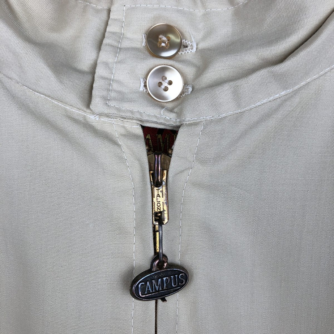 ~90'S Campus Harrington Jacket Swing Top, Made in USA, Men's Size M (Equivalent), Vintage Dacron Polyester Beige type Vintage Second Hand