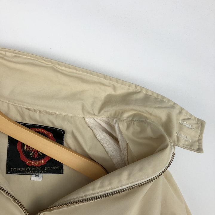 ~90'S Campus Harrington Jacket Swing Top, Made in USA, Men's Size M (Equivalent), Vintage Dacron Polyester Beige type Vintage Second Hand