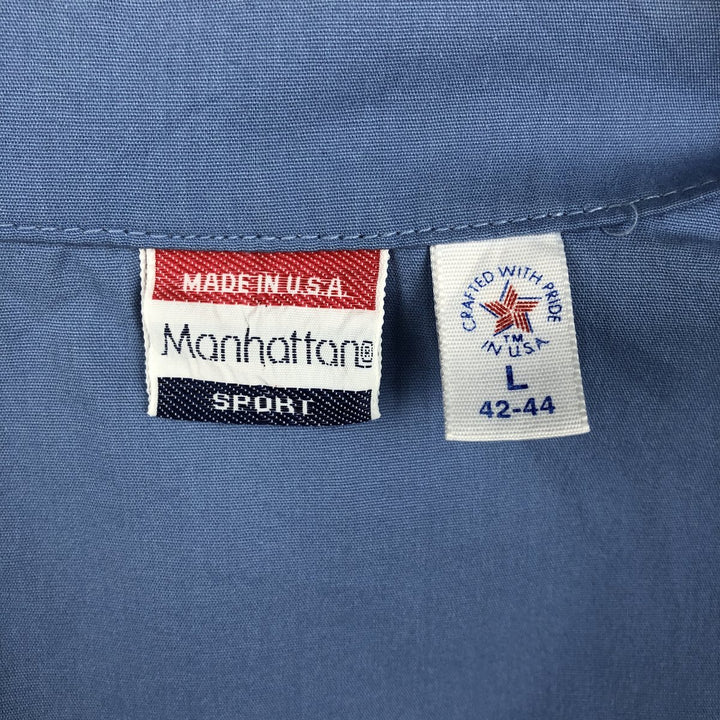 Manhattan Sport Harrington Jacket Swing Top, Made in USA, Men's Size L (approx.) unclear Blue type light blue Vintage Second Hand