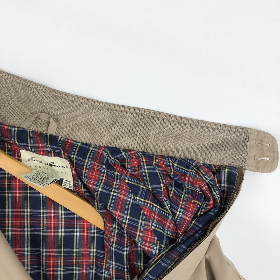 Eddie Bauer Harrington Jacket Swing Top, Men's Size XL (approx.) polyester beige type brown Vintage Second Hand