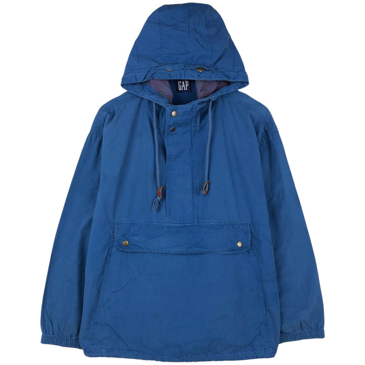 90'S GAP (Old GAP) Hooded Cotton Pullover Anorak Parka, Men's Size S (Equivalent), Vintage cotton Navy blue Vintage Second Hand
