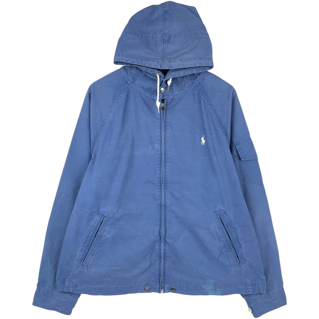 Ralph Lauren POLO by Ralph Lauren cotton hoodie, men's size XL cotton blue type Vintage Second Hand