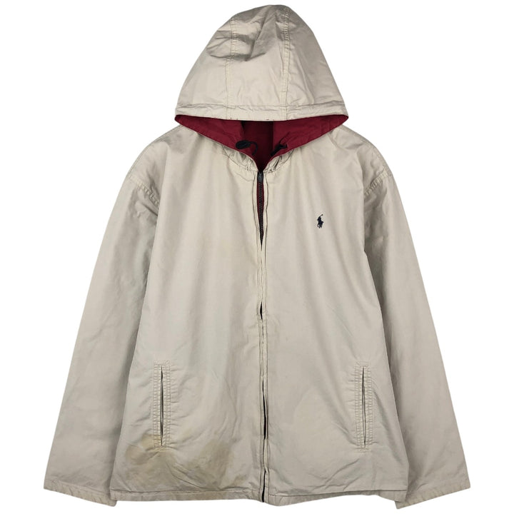 Ralph Lauren POLO by Ralph Lauren reversible cotton hoodie, men's size L cotton Beige type Vintage Second Hand