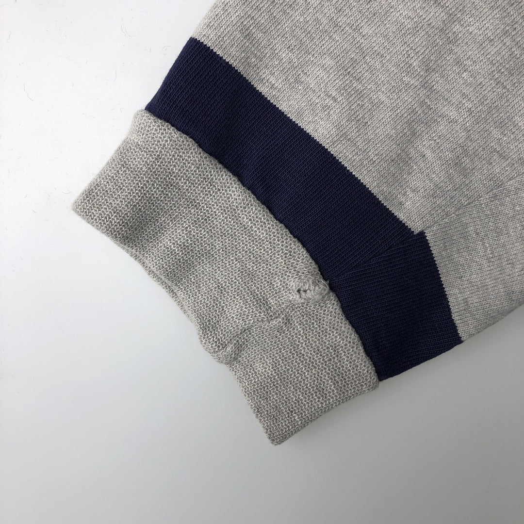 90'S Heavy Weather by Outer Banks Striped Pattern Long-Sleeve Rugby Shirt, Made in USA, Men's XL (approx.), Vintage cotton navy blue type Vintage Second Hand