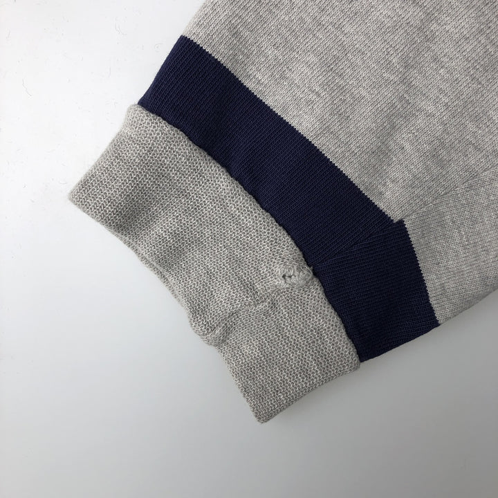 90'S Heavy Weather by Outer Banks Striped Pattern Long-Sleeve Rugby Shirt, Made in USA, Men's XL (approx.), Vintage cotton navy blue type Vintage Second Hand