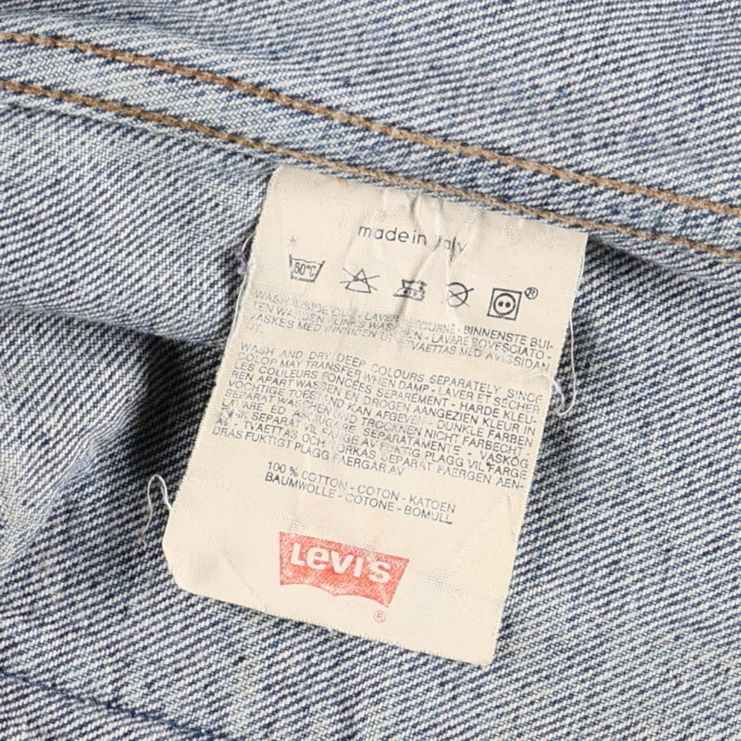 1980'S Levi's 70503 0214 Euro Model Denim Jacket, Italian Made, Men's Size L (Equivalent), Vintage cotton blue type Vintage Second Hand