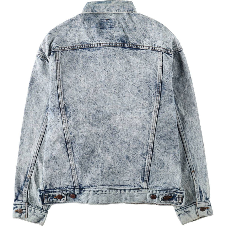 90'S Levi's 70507-0219 Chemical Wash Denim Jacket, Made in USA, Men's Size Medium, Vintage cotton blue type Vintage Second Hand