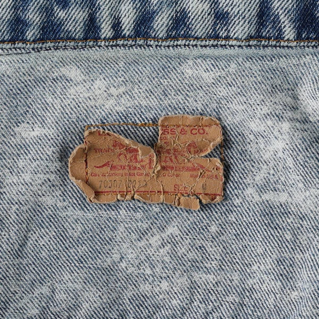 90'S Levi's 70507-0219 Chemical Wash Denim Jacket, Made in USA, Men's Size Medium, Vintage cotton blue type Vintage Second Hand