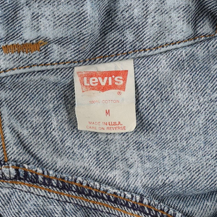 90'S Levi's 70507-0219 Chemical Wash Denim Jacket, Made in USA, Men's Size Medium, Vintage cotton blue type Vintage Second Hand