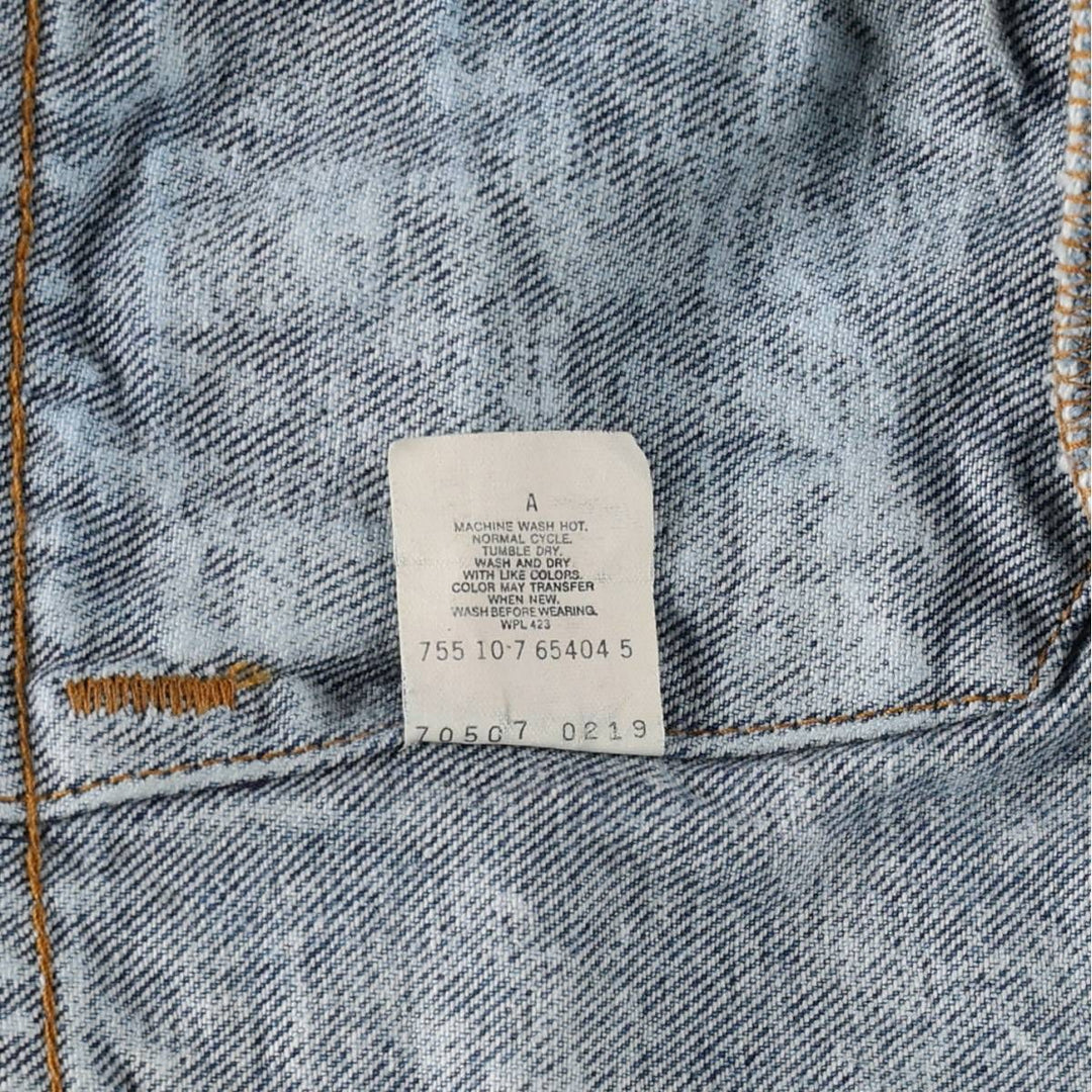 90'S Levi's 70507-0219 Chemical Wash Denim Jacket, Made in USA, Men's Size Medium, Vintage cotton blue type Vintage Second Hand