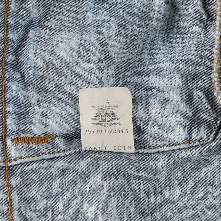 90'S Levi's 70507-0219 Chemical Wash Denim Jacket, Made in USA, Men's Size Medium, Vintage cotton blue type Vintage Second Hand