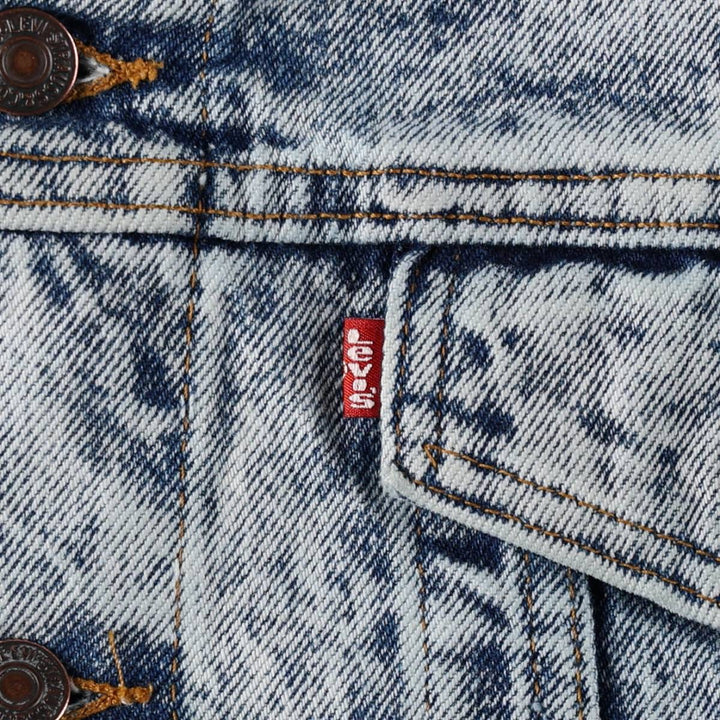 90'S Levi's 70507-0219 Chemical Wash Denim Jacket, Made in USA, Men's Size Medium, Vintage cotton blue type Vintage Second Hand