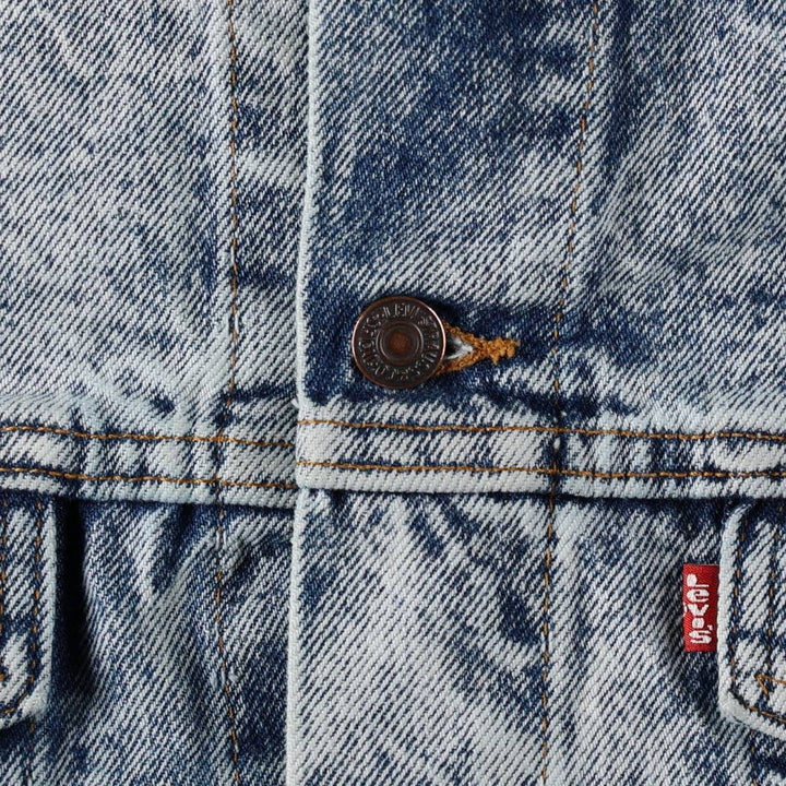 90'S Levi's 70507-0219 Chemical Wash Denim Jacket, Made in USA, Men's Size Medium, Vintage cotton blue type Vintage Second Hand
