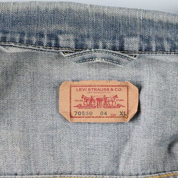 2000'S Levi's 70550 04 Euro Model Denim Jacket (Men's XL equivalent) cotton blue type Vintage Second Hand