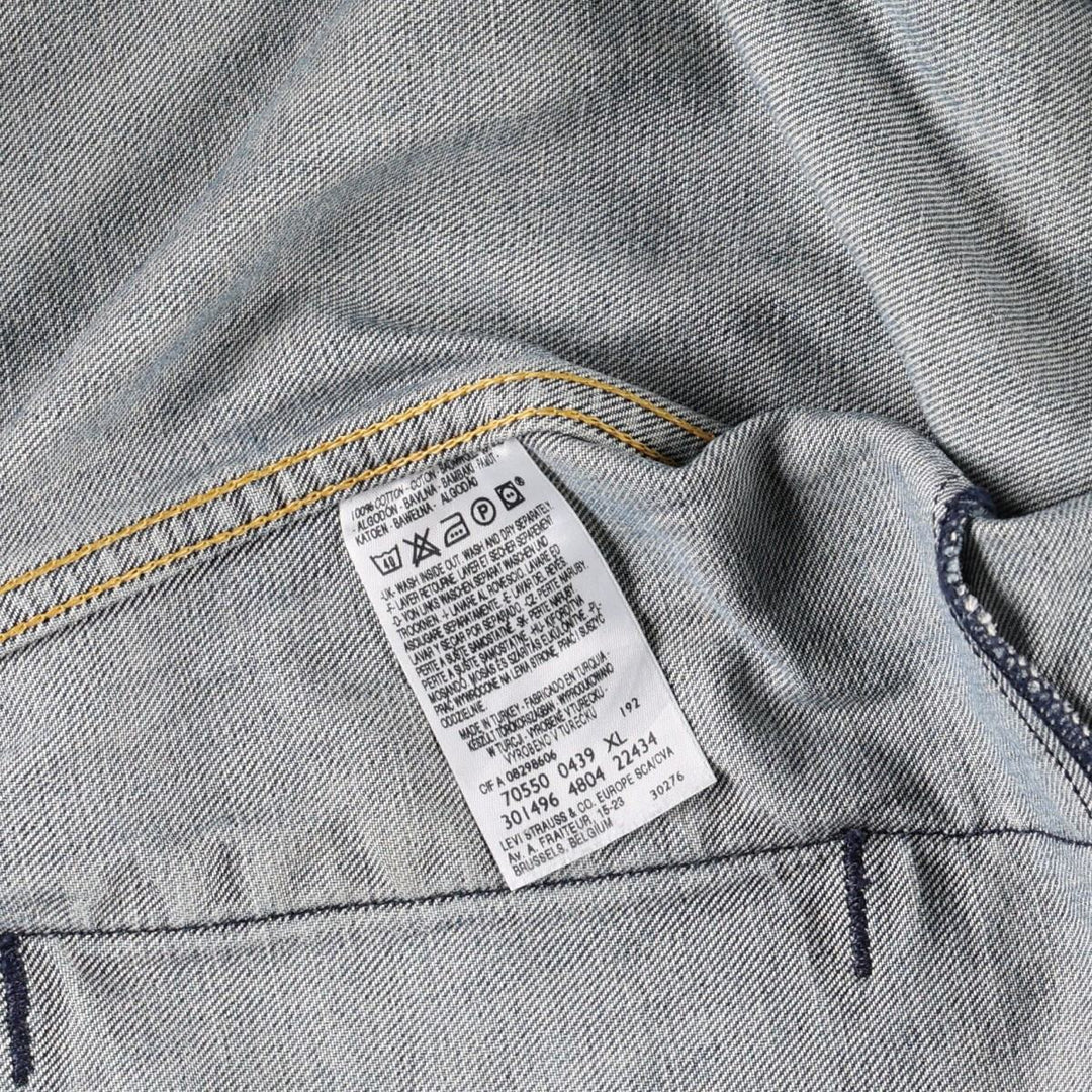 2000'S Levi's 70550 04 Euro Model Denim Jacket (Men's XL equivalent) cotton blue type Vintage Second Hand