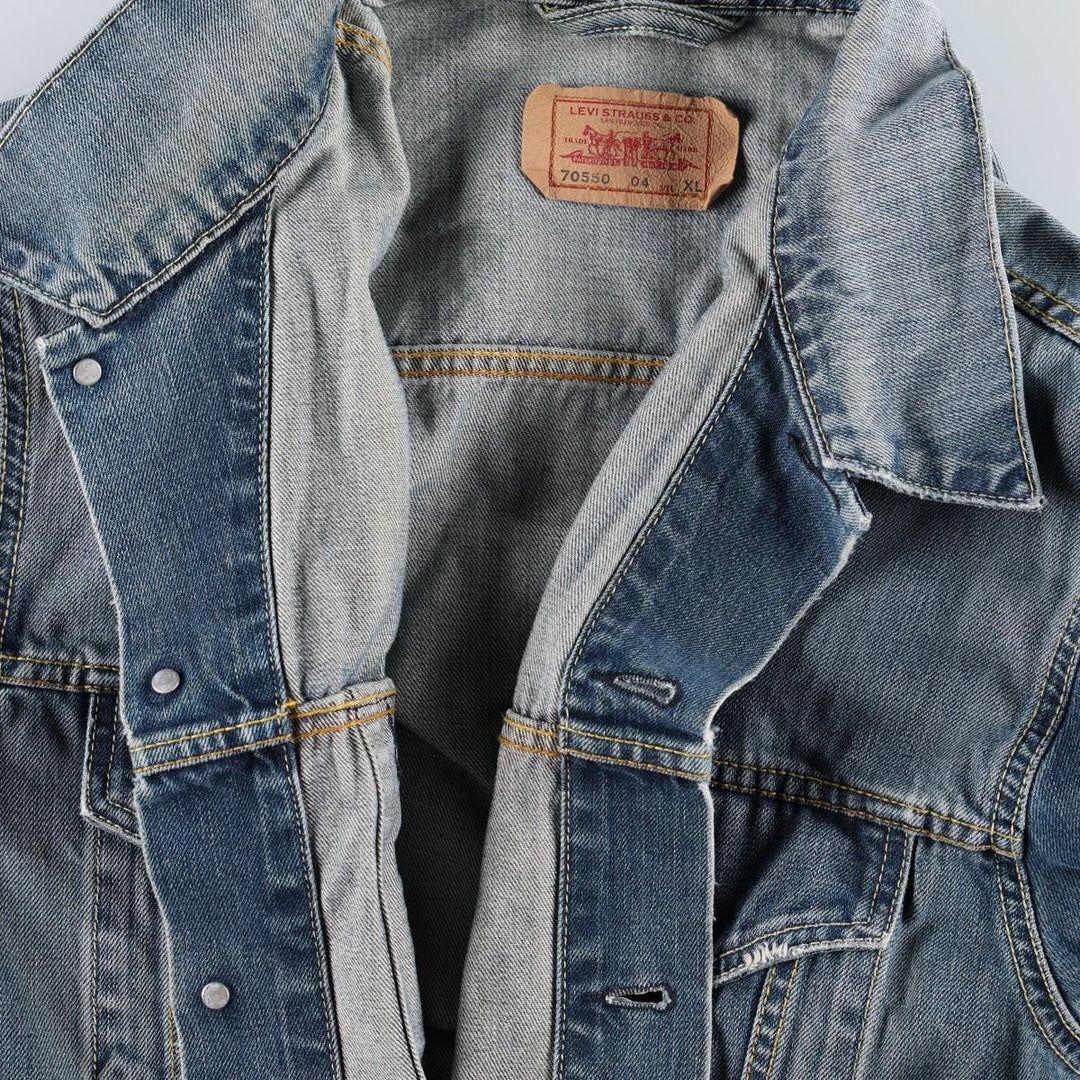 2000'S Levi's 70550 04 Euro Model Denim Jacket (Men's XL equivalent) cotton blue type Vintage Second Hand