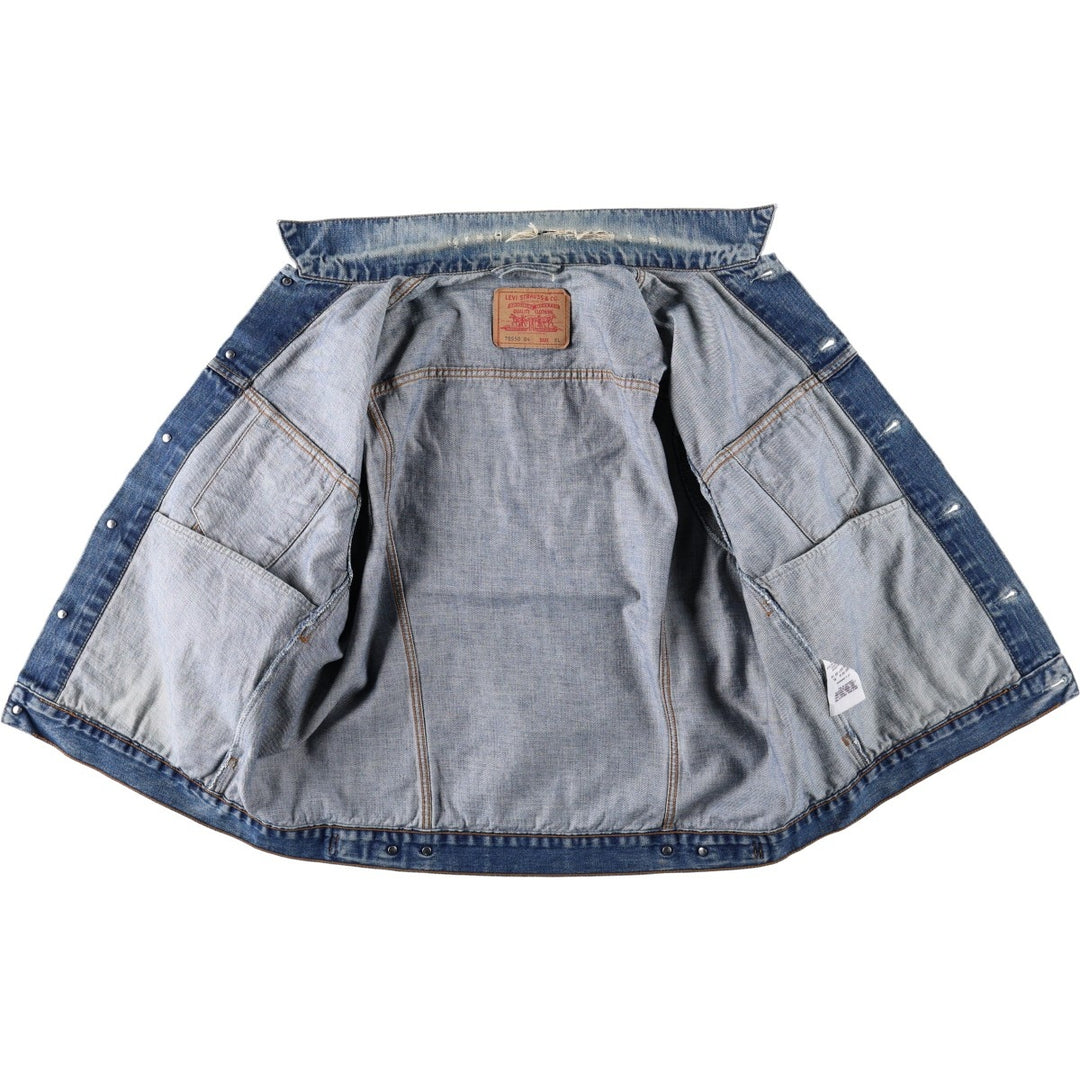 2000'S Levi's 70550 04 Euro Model Denim Jacket (Men's XL equivalent) cotton blue type Vintage Second Hand