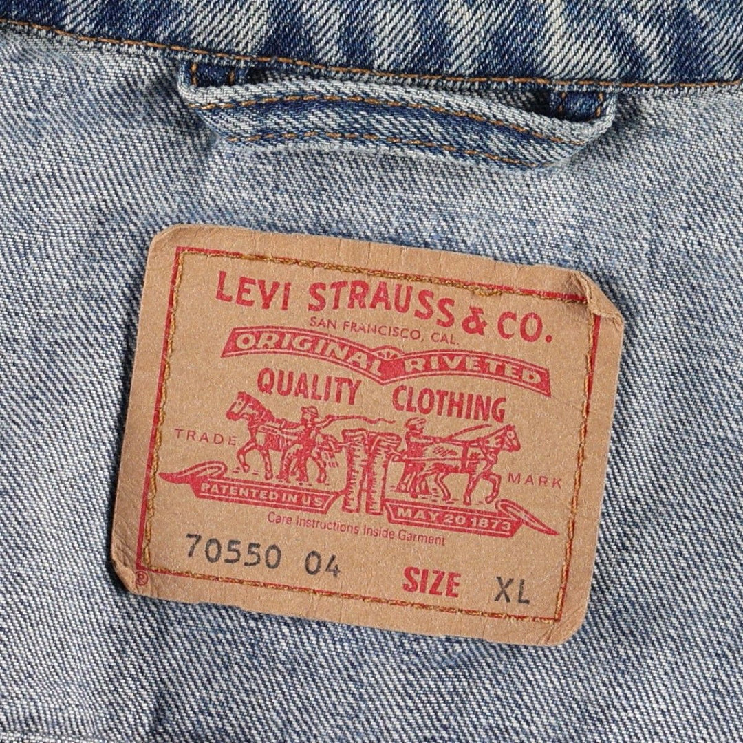 2000'S Levi's 70550 04 Euro Model Denim Jacket (Men's XL equivalent) cotton blue type Vintage Second Hand