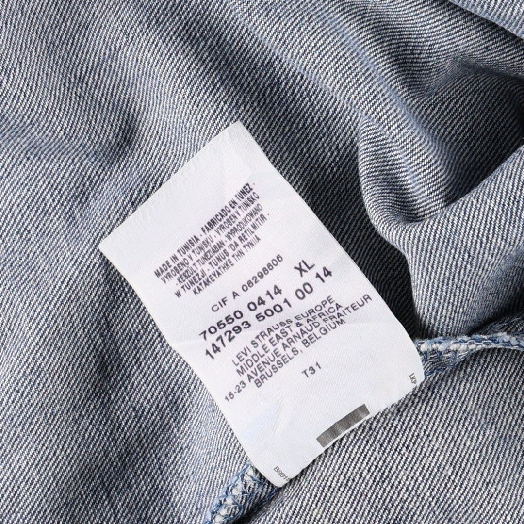2000'S Levi's 70550 04 Euro Model Denim Jacket (Men's XL equivalent) cotton blue type Vintage Second Hand