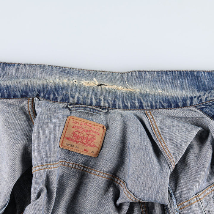 2000'S Levi's 70550 04 Euro Model Denim Jacket (Men's XL equivalent) cotton blue type Vintage Second Hand