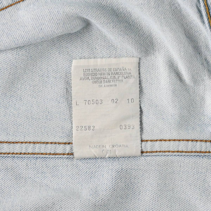 1990'S Levi's 70503 0210 Denim Jacket (Men's Size L equivalent) Vintage cotton Blue type light blue Vintage Second Hand