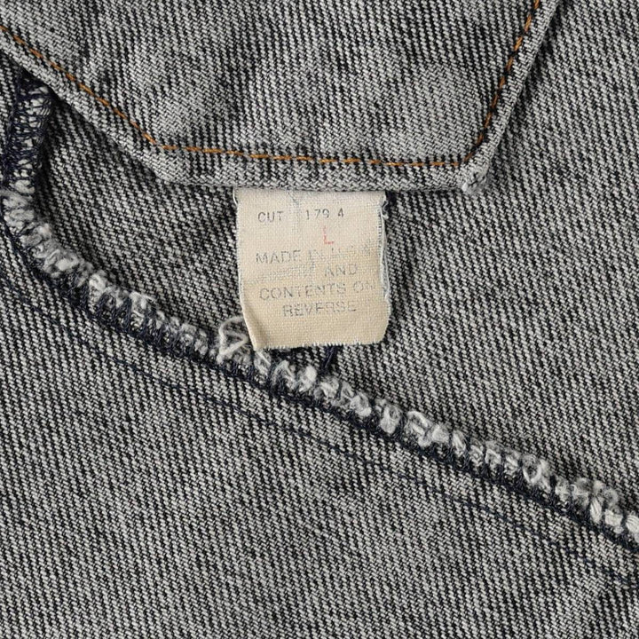 Harley-Davidson White Denim Jacket (G-Jean) - Made in USA - Men's Size L (approx.) cotton Charcoal Vintage Second Hand