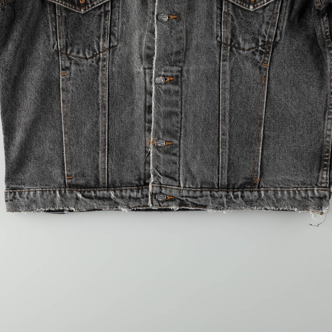 Harley-Davidson White Denim Jacket (G-Jean) - Made in USA - Men's Size L (approx.) cotton Charcoal Vintage Second Hand