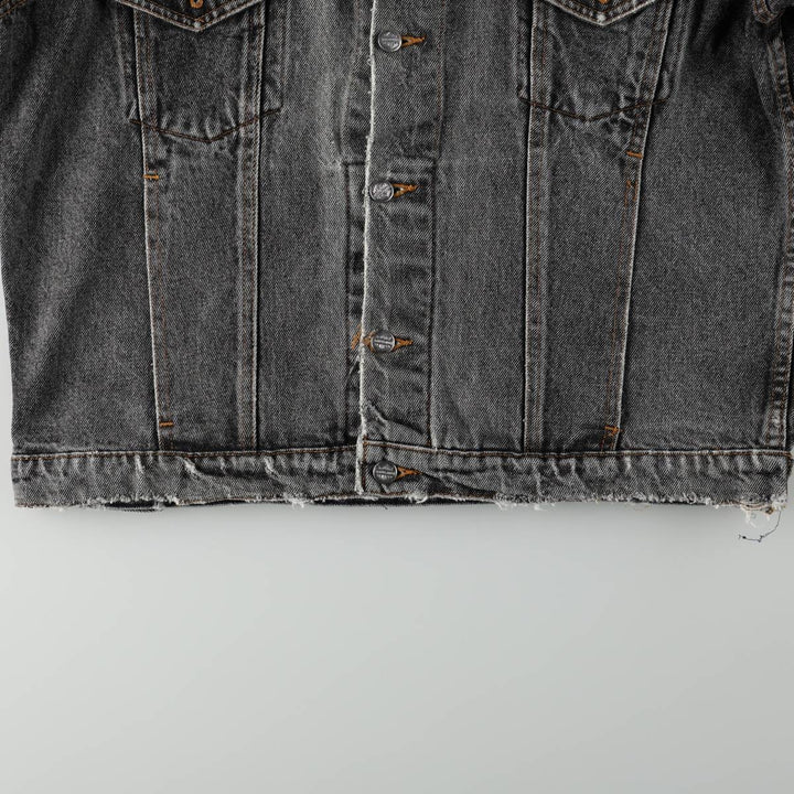 Harley-Davidson White Denim Jacket (G-Jean) - Made in USA - Men's Size L (approx.) cotton Charcoal Vintage Second Hand