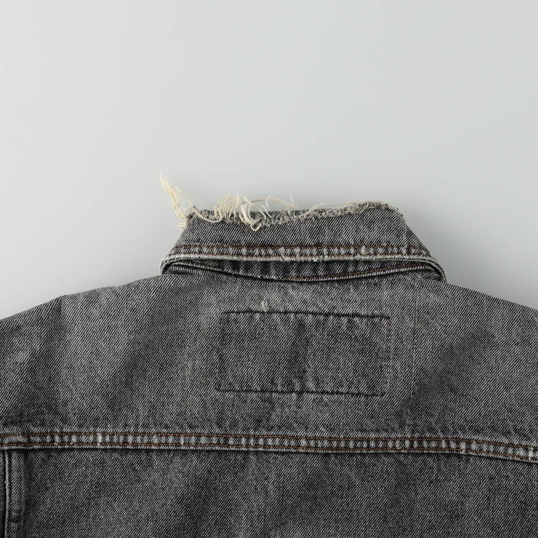 Harley-Davidson White Denim Jacket (G-Jean) - Made in USA - Men's Size L (approx.) cotton Charcoal Vintage Second Hand
