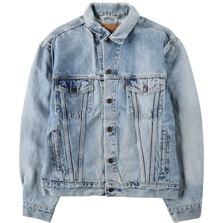 1990'S Levi's 70503-0215 Denim Jacket, Italian Made, Men's Size L (Equivalent), Vintage cotton Blue type light blue Vintage Second Hand