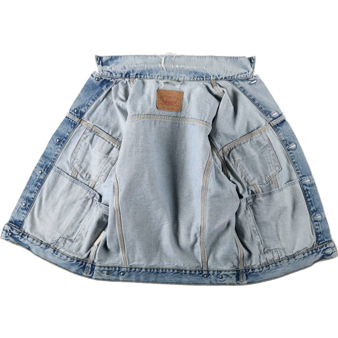 1990'S Levi's 70503-0215 Denim Jacket, Italian Made, Men's Size L (Equivalent), Vintage cotton Blue type light blue Vintage Second Hand
