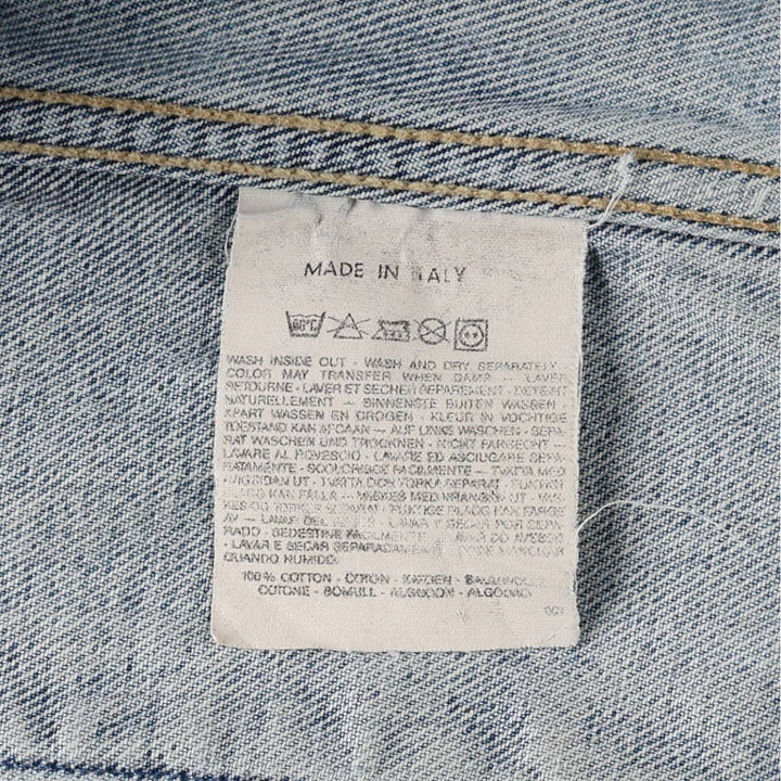 1990'S Levi's 70503-0215 Denim Jacket, Italian Made, Men's Size L (Equivalent), Vintage cotton Blue type light blue Vintage Second Hand