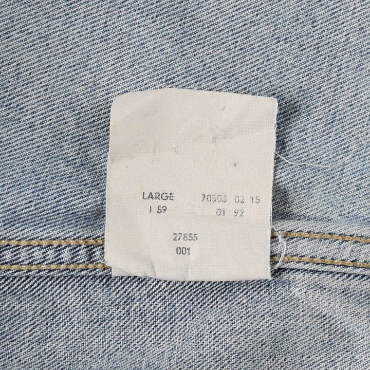 1990'S Levi's 70503-0215 Denim Jacket, Italian Made, Men's Size L (Equivalent), Vintage cotton Blue type light blue Vintage Second Hand