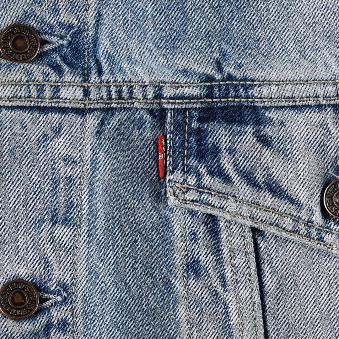 1990'S Levi's 70503-0215 Denim Jacket, Italian Made, Men's Size L (Equivalent), Vintage cotton Blue type light blue Vintage Second Hand