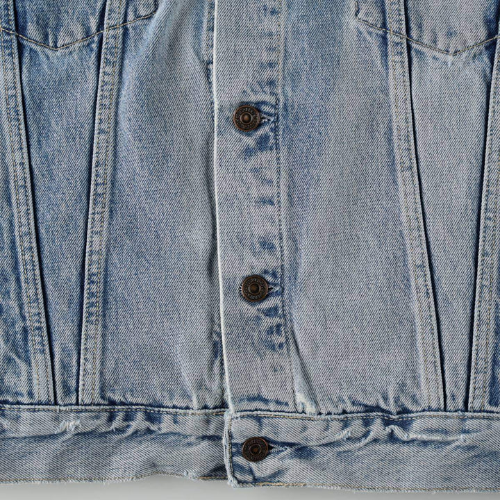 1990'S Levi's 70503-0215 Denim Jacket, Italian Made, Men's Size L (Equivalent), Vintage cotton Blue type light blue Vintage Second Hand