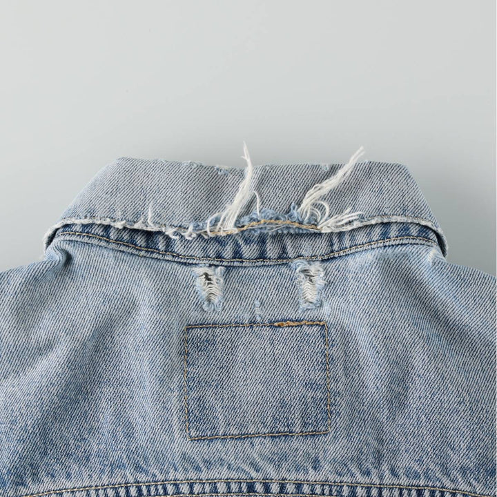 1990'S Levi's 70503-0215 Denim Jacket, Italian Made, Men's Size L (Equivalent), Vintage cotton Blue type light blue Vintage Second Hand