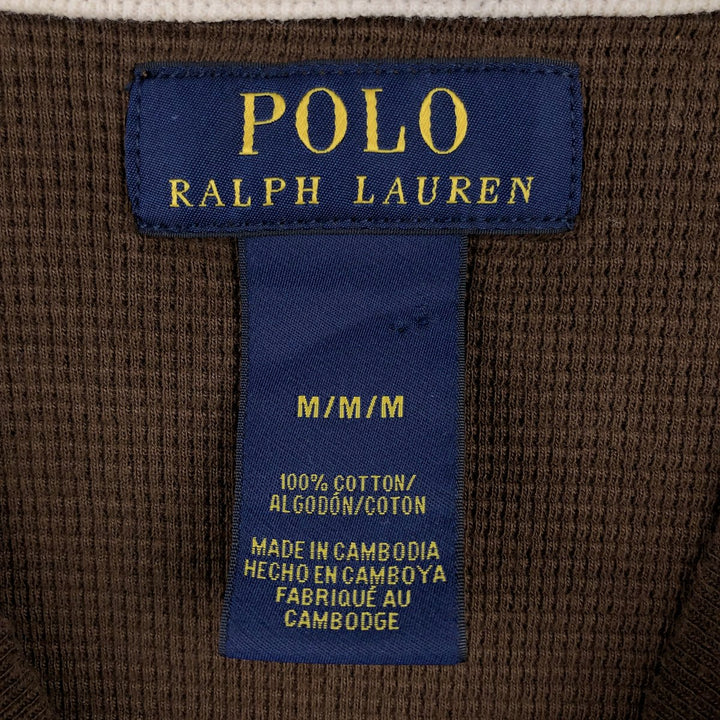 Ralph Lauren POLO RALPH LAUREN Long T-shirt Long T Men's M size cotton brown type Vintage Second Hand
