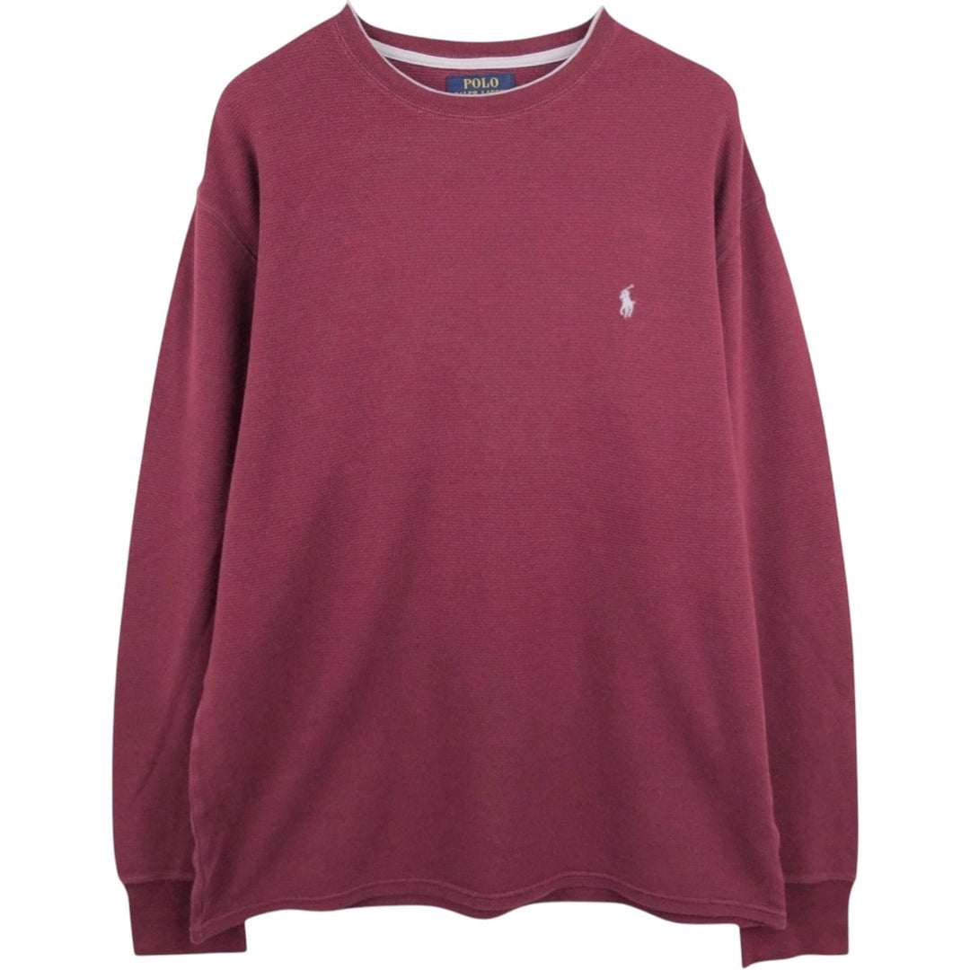 Ralph Lauren POLO RALPH LAUREN Thermal Long T-shirt Waffle Men's XL cotton burgundy type Vintage Second Hand